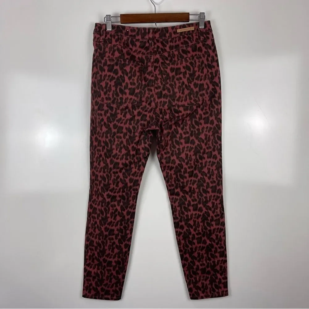 Soft Surroundings Ultimate High Rise Skinny Jeans Leopard Print Women's Size 10